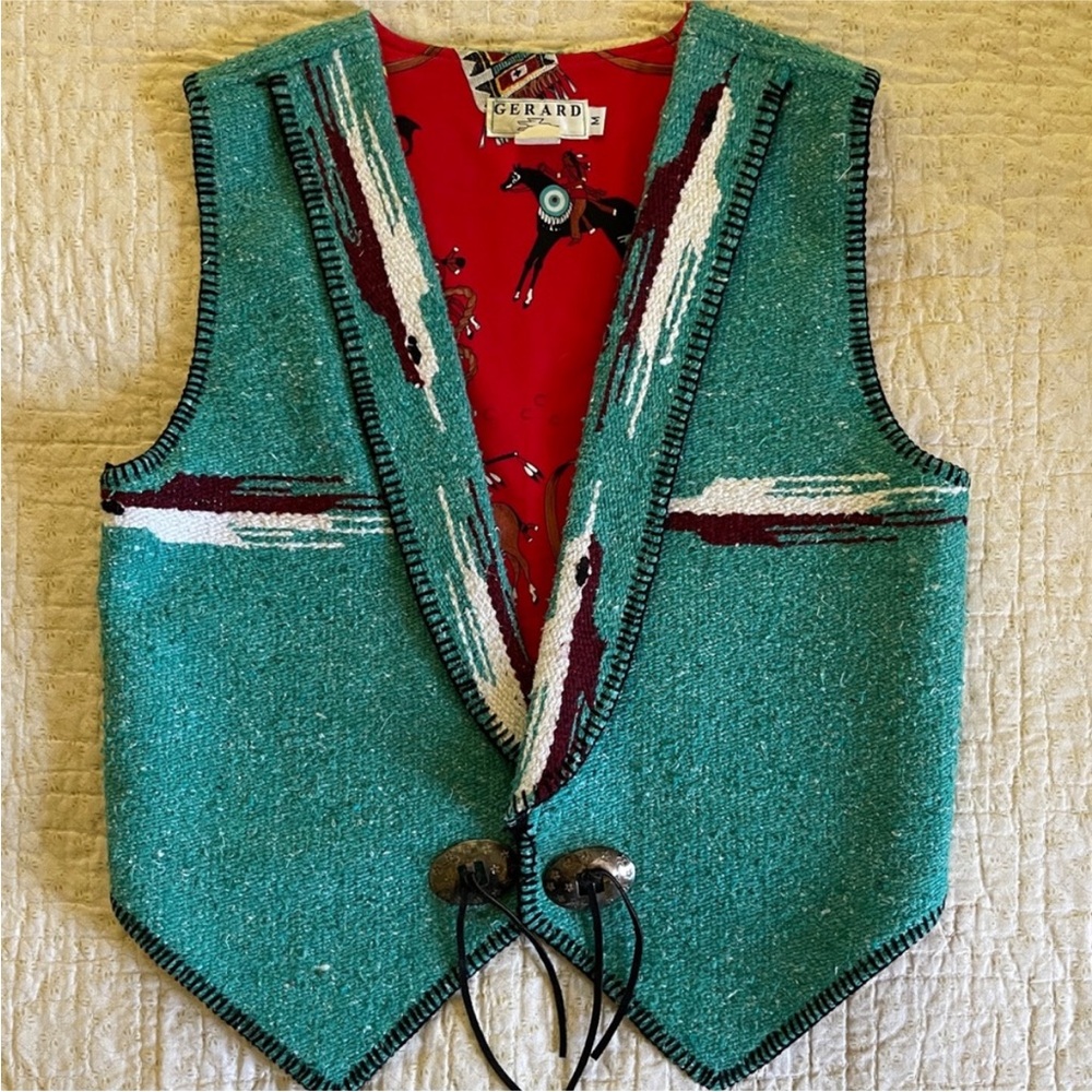 Gerard Vintage Turquoise Western Vest